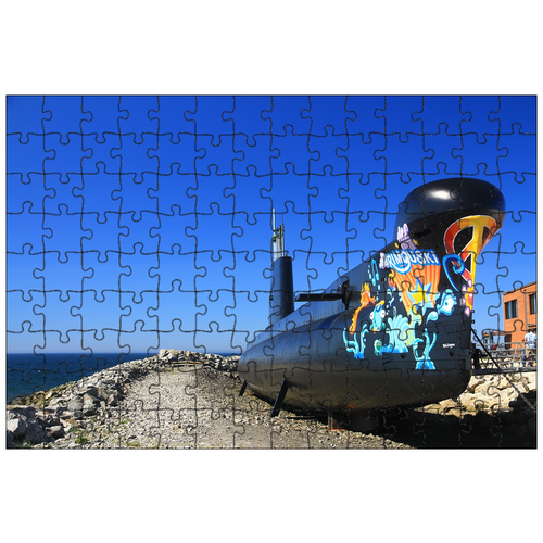 фото Магнитный пазл 27x18см."подводная лодка, море, океан" на холодильник lotsprints