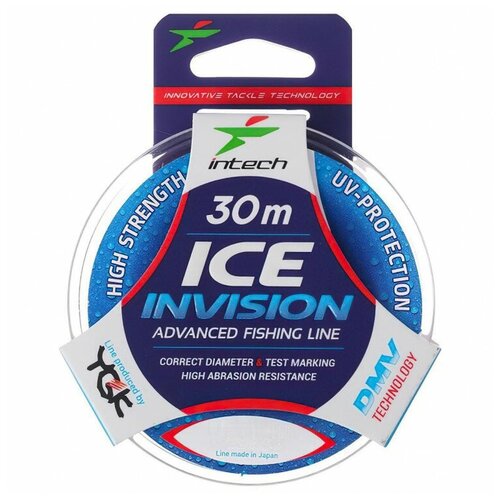 монофильная леска intech invision ice line d 0 26 мм 50 м 5 48 кг прозрачный 1 шт Леска Intech Invision Ice Line 0.24 30м