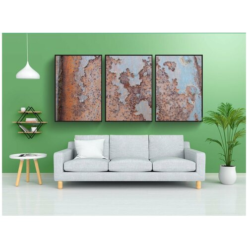 фото Набор модулных постеров для интерьера "ржавчина, ржавый, металл" 60x90 см. в тубусе, без рамки lotsprints