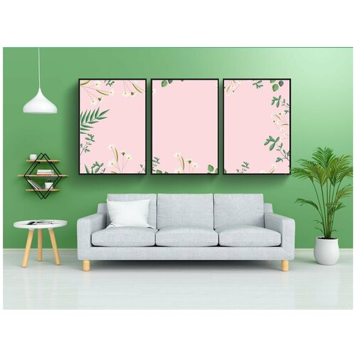 фото Набор модулных постеров для интерьера "цветок, филиал, венчик" 60x90 см. в тубусе, без рамки lotsprints