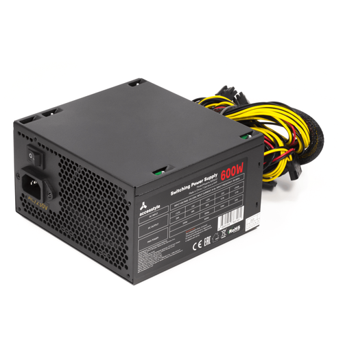 AccesStyle Блок питания Accesstyle 600W12 (600W, ATX, 12cm fan, 20+4pins,1 x 4-pin P4 ,2 x SATA ,2 x IDE ,power cord, PFC)