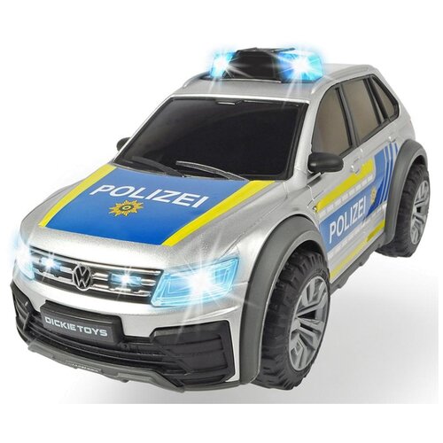 Полицейский автомобиль Dickie Toys VW Tiguan R-Line 3714013 1:18, 25 см, серебристый полицейский автомобиль dickie toys vw tiguan r line 3714013 1 18 25 см серебристый