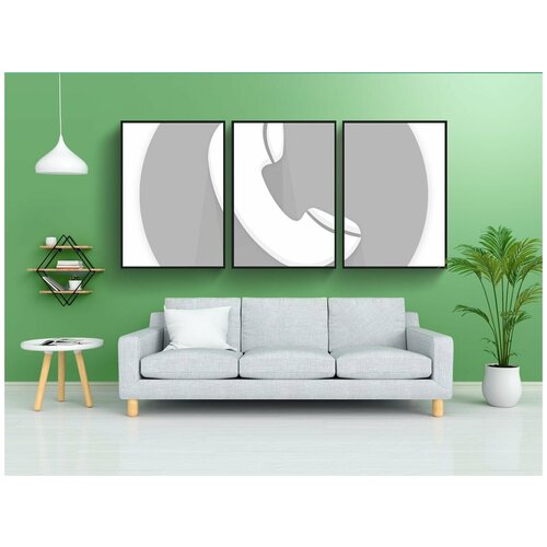 фото Набор модулных постеров для интерьера "телефон, вызов, позвони сейчас" 60x90 см. в тубусе, без рамки lotsprints