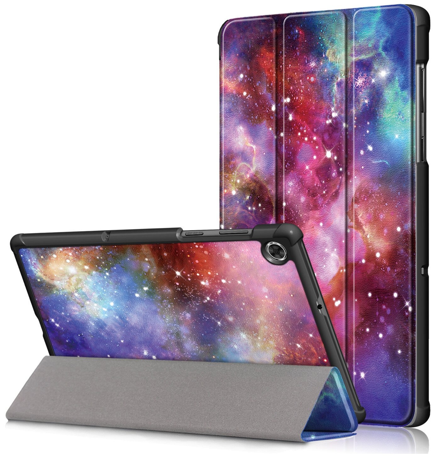 Чехол для планшета Huawei MatePad T10 / T10s, MatePad C5e, Honor Pad X8 / X8 Lite, с красивым рисунком, прочный пластик (Космос)