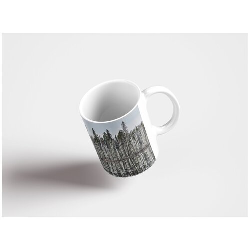 фото Кружка "береза, зима, озеро 320 мл. белая" lotsprints