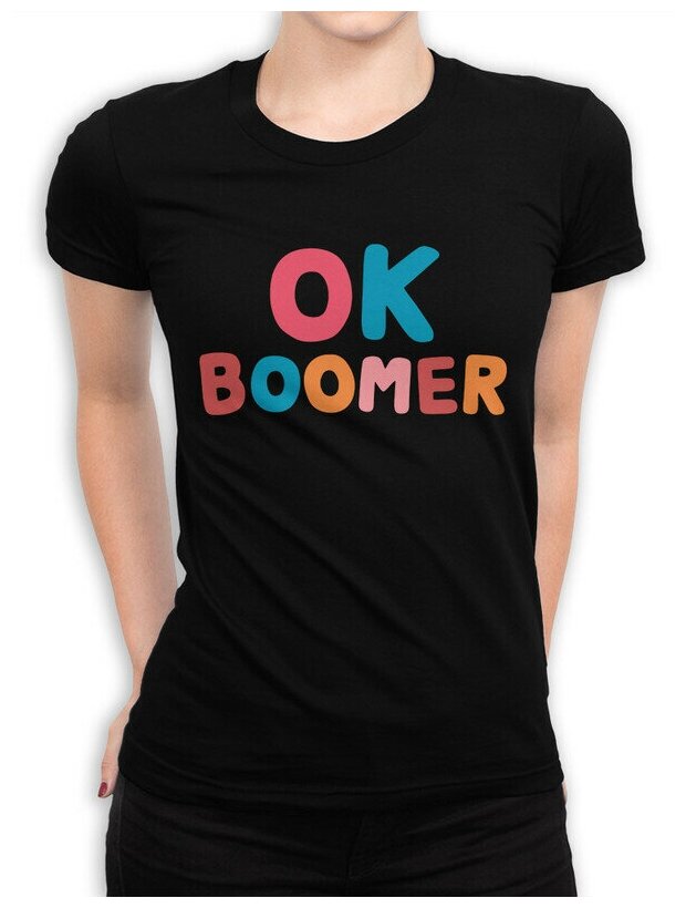 Футболка DreamShirts Ок Бумер - Ok Boomer Женская Черная 