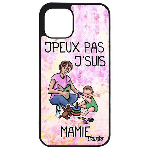 фото Простой чехол на смартфон // apple iphone 12 // "не могу - стала бабушкой!" рисунок надпись, utaupia, светло-зеленый