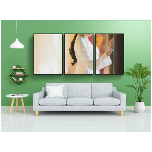 фото Набор модулных постеров для интерьера "ао дай, мода, женщина" 60x90 см. в тубусе, без рамки lotsprints