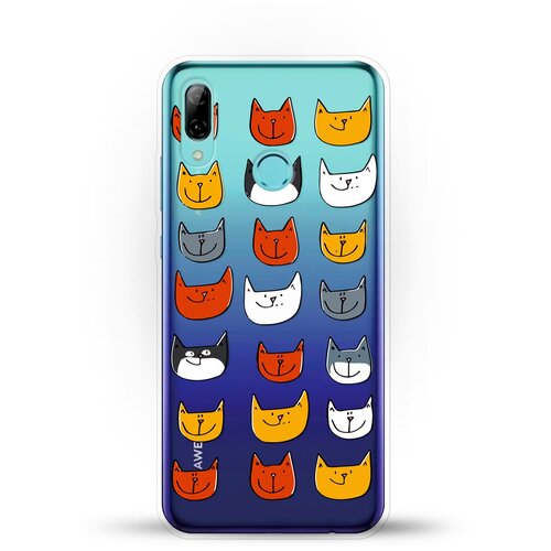 фото Силиконовый чехол узор из котов на huawei p smart (2019) andy & paul