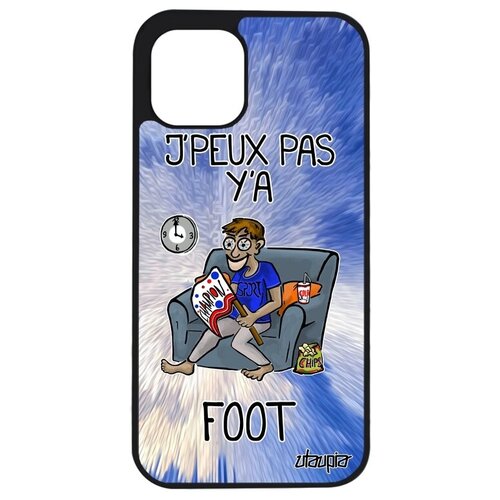фото Красивый чехол на мобильный // apple iphone 12 mini // "не могу - смотрю футбол!" спорт принт, utaupia, голубой