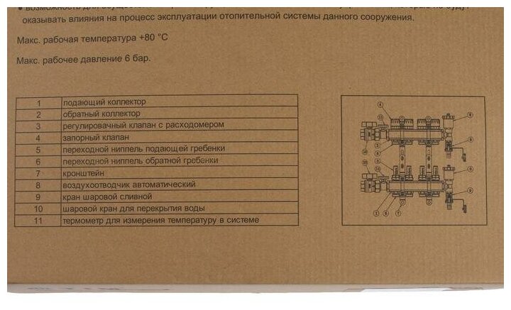 Коллекторная группа Tim KAS5007 1", 7 выходов 3/4" - фотография № 5