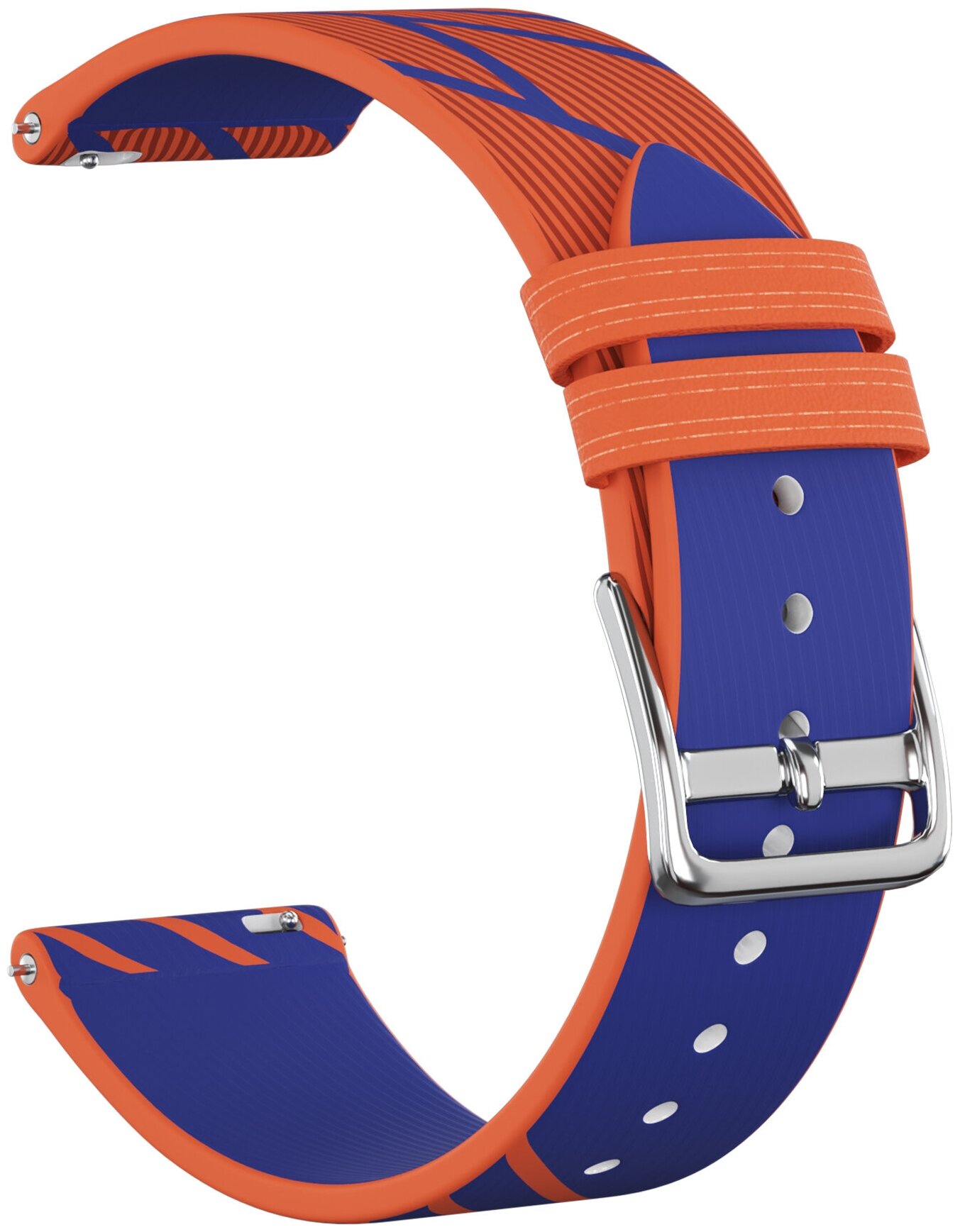 Ремешок кожаный GSMIN Atlas 22 для Huawei Watch GT 2 Pro (Сине-оранжевый)