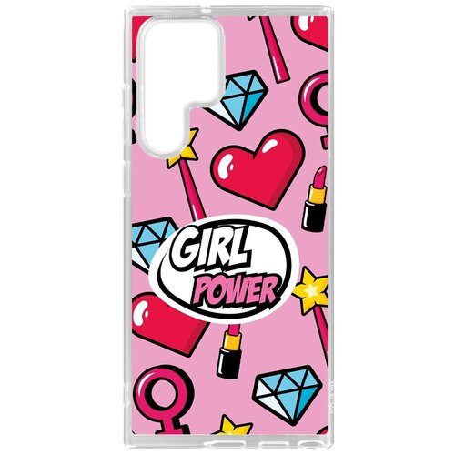 Чехол-накладка Krutoff Clear Case Женский день - Girl Power для Samsung Galaxy S22 Ultra чехол накладка krutoff clear case женский день счастье любит тишину для samsung galaxy s22