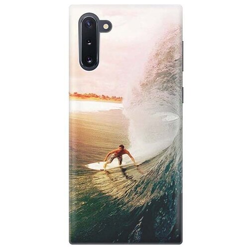 фото Ультратонкий силиконовый чехол-накладка для samsung galaxy note 10 с принтом "серфер" gosso