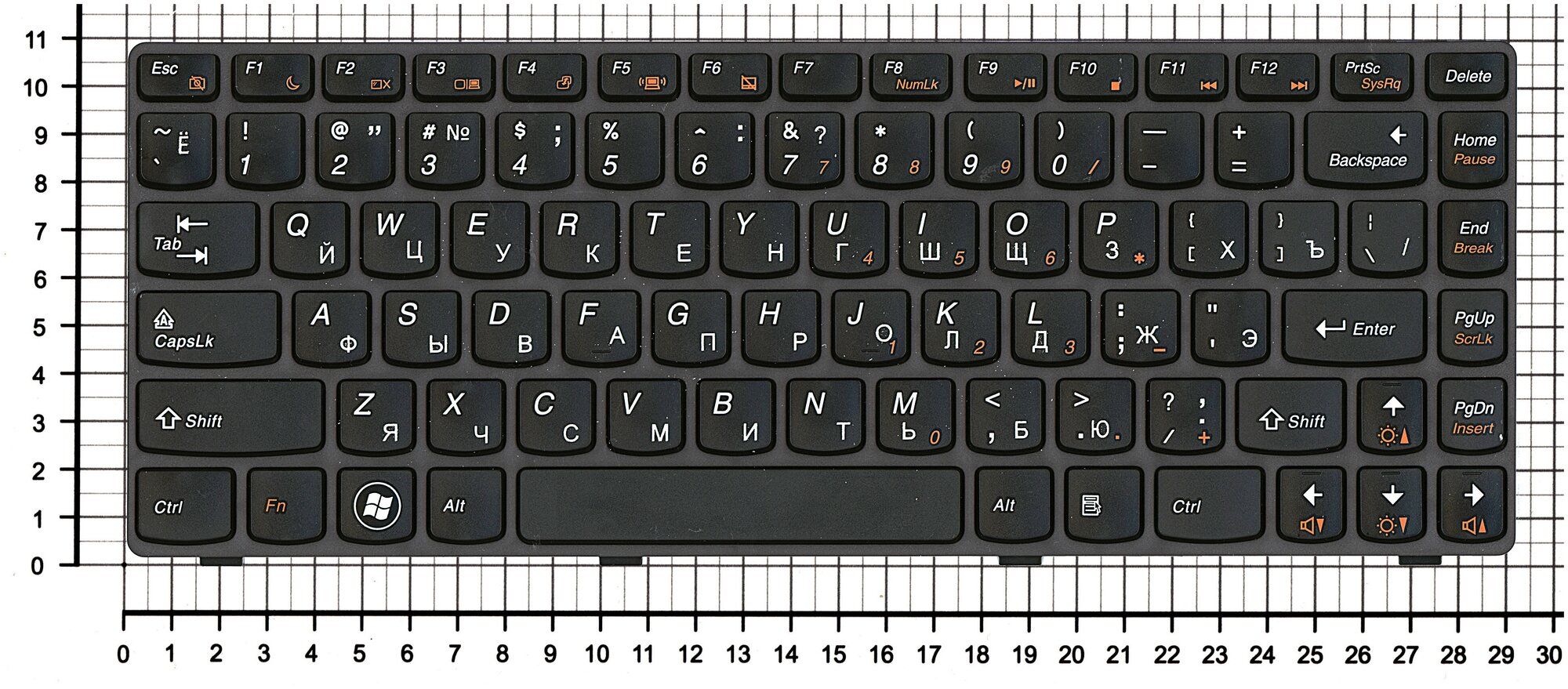 Клавиатура для ноутбука Lenovo 9ZN5tsqN0r русская черная с черной рамкой