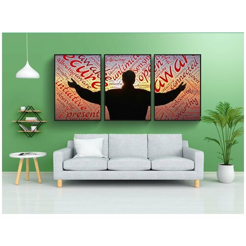 фото Набор модулных постеров для интерьера "в живых, пробудитесь, осведомленный" 60x90 см. в тубусе, без рамки lotsprints