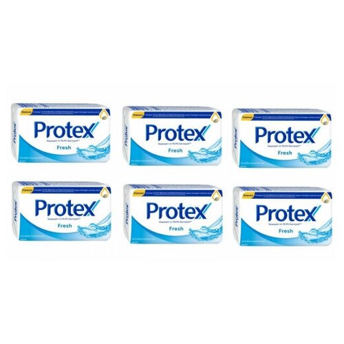 антибактериальное туалетное мыло protex cream 150 гр х 2 шт PROTEX Туалетное антибактериальное мыло FRESH 150г, 6 штук