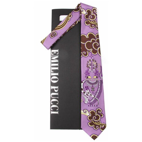 Сиреневый галстук с красивым рисунком Emilio Pucci 66760 фото