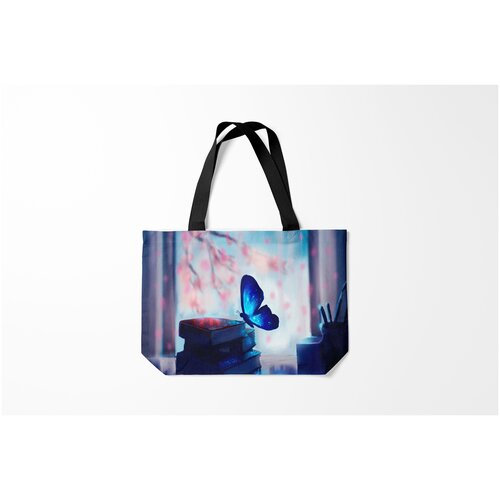 фото Сумка-шоппер / 46х35 см / девушкам / цветочки и бабочки волшебная бабочка. burnettie