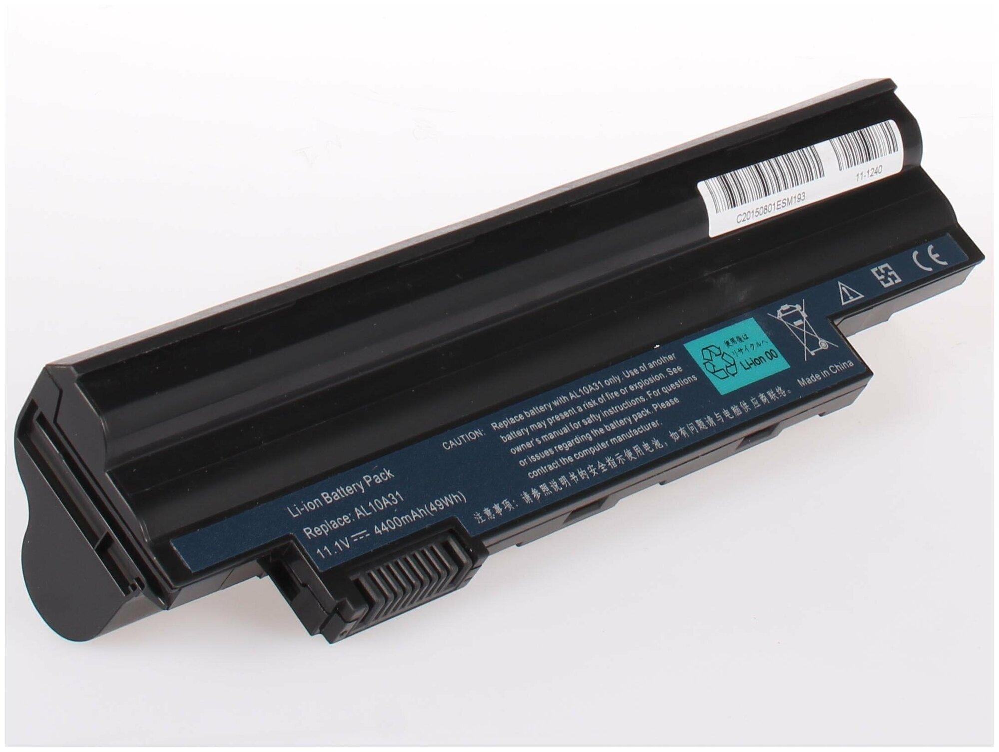 Аккумуляторная батарея Anybatt 11-U3-1240 4400mAh для Acer Aspire One D257-13DQWS, Aspire One AOD270-26Dw, Aspire One AO722-C68bb, Aspire One AOD270-268kk, Aspire One AO522-C6DKK, Aspire One AOD257-N57DQkk, Aspire One AOD255-2BQkk