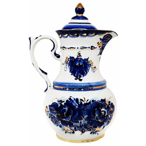 Кувшин Хуторок золото 1500 мл. Гжель ручная роспись