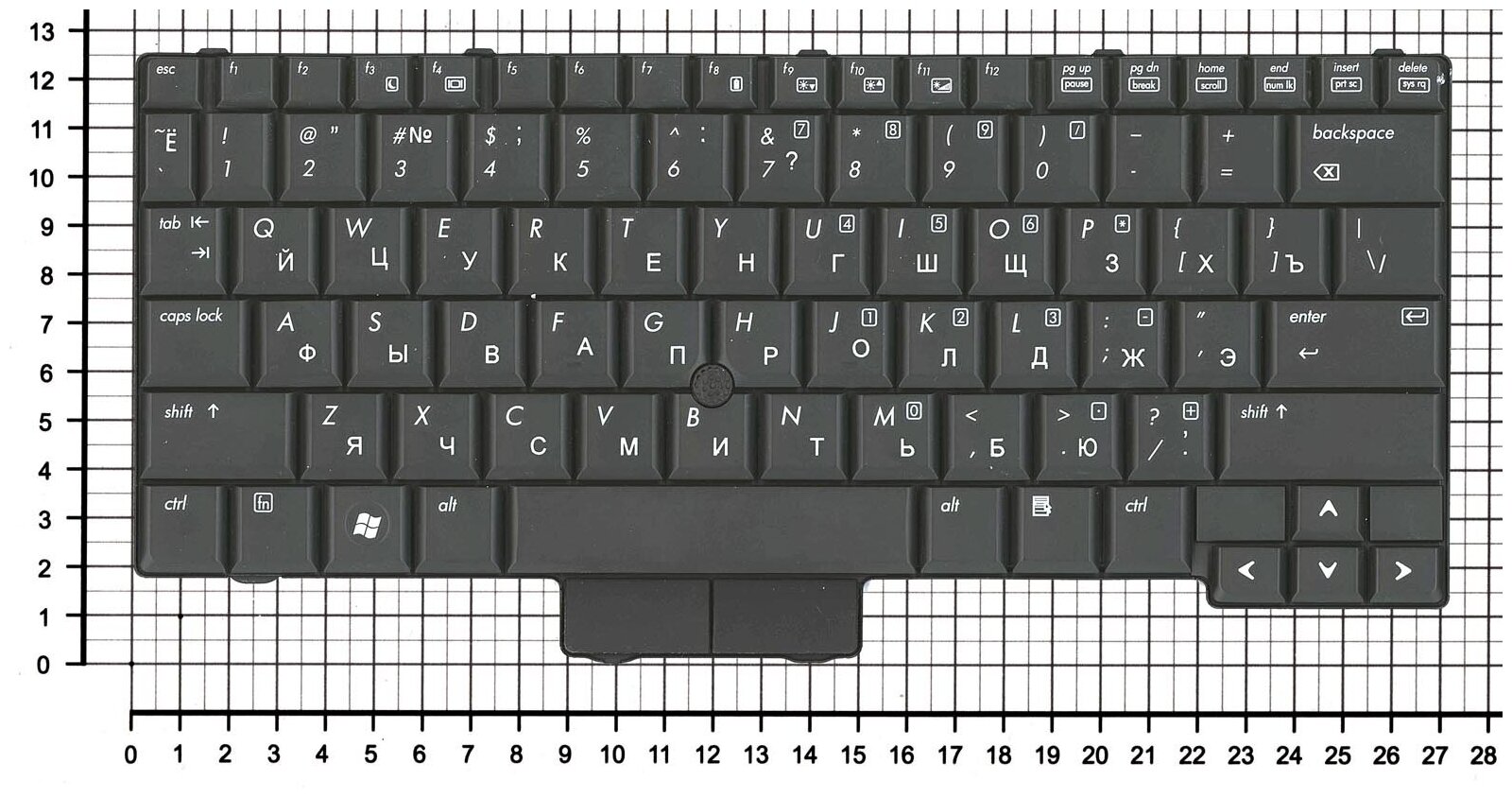 Клавиатура для ноутбука HP PK1309C2A00 черная короткий шлейф