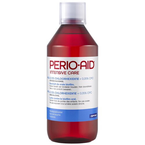 Dentaid Perio-AID 0.12% ополаскиватель, 500 мл, мята, красный дентаведин гель для лечения полости рта