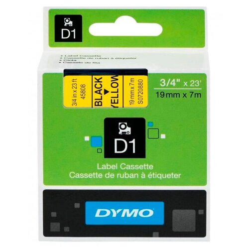 Картридж ленточный Dymo D1 S0720880 черныйжелтый для Dymo