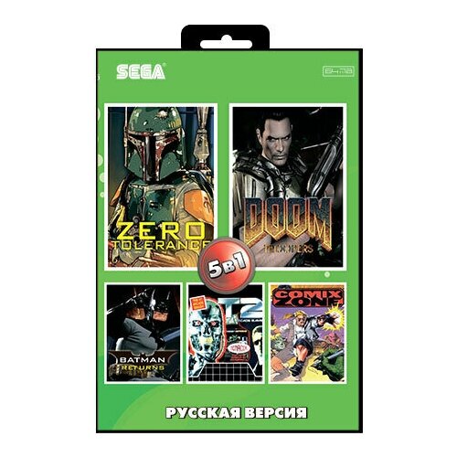 5 в 1: Сборник игр для Sega (BS-5005) картридж batman 16 bit для сеги