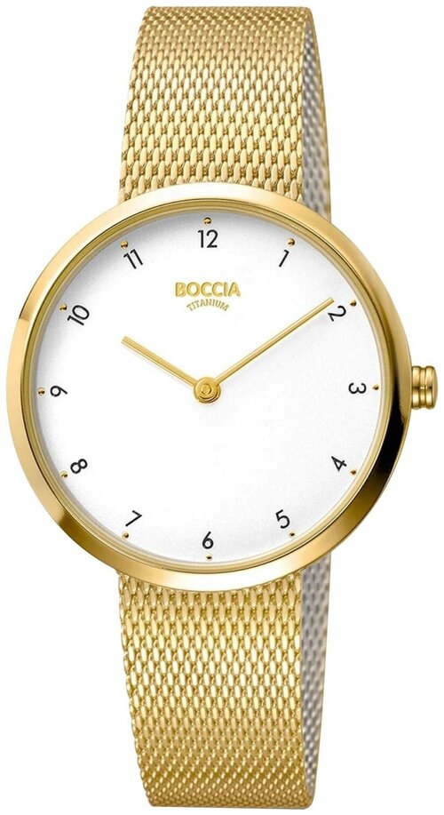 Наручные часы BOCCIA Circle-Oval Titanium 3315-04, золотой, белый