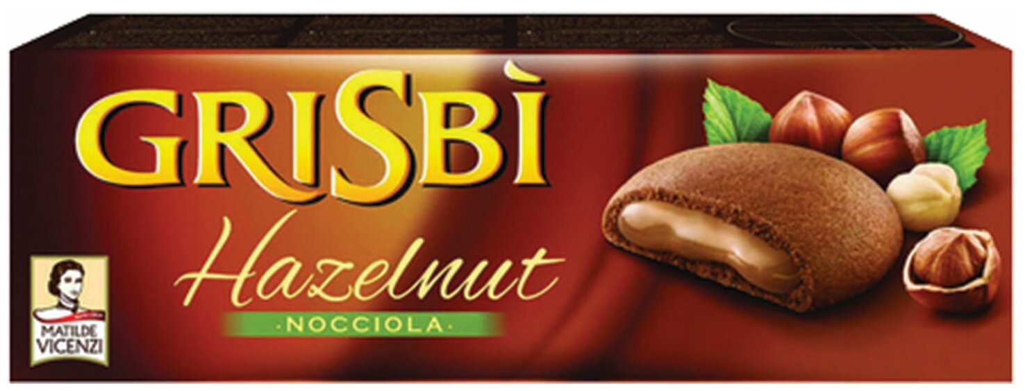 Печенье GRISBI (Гризби) "Hazelnut", с начинкой из орехового крема, 150 г, Италия, 13829 - фотография № 2