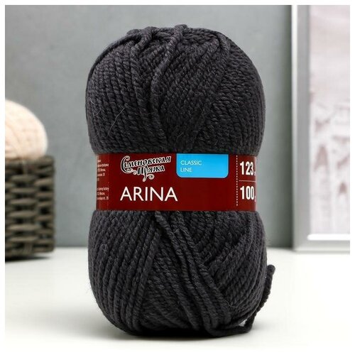 Пряжа Arina (АринаПШ) 50% шерсть, 50% акрил 123м/100гр (951 графит) (1 шт.)