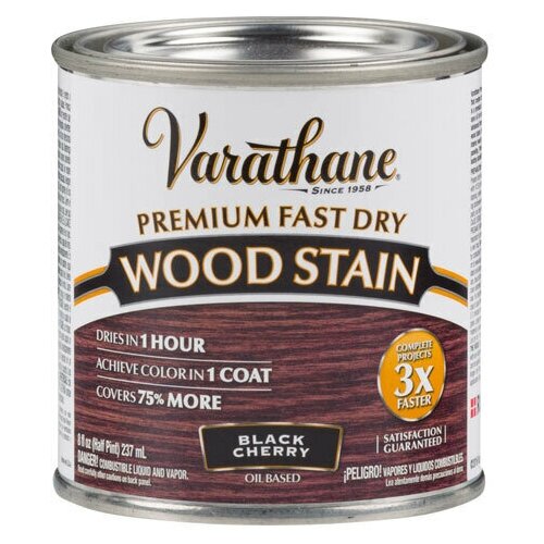 Масло для дерева и мебели Varathane Fast Dry Wood Stain быстросохнущее, морилка для дерева, пропитка для дерева, Черешня, 0.236 л