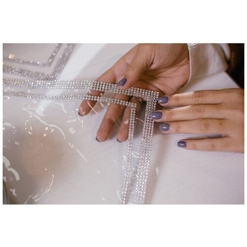 Cалфетки силиконовые на праздничный стол/сервировочные/Квадратные салфетки/со стразами 4 шт, 30х30 см