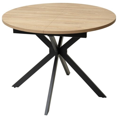 Стол вега D110 раскладной Дуб Канзас/ черный каркас М-City