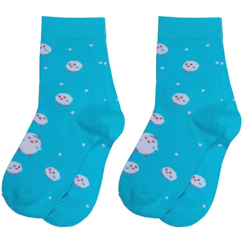 фото Комплект из 2 пар детских носков брестские (бчк) рис. 145, лазурные, размер 17-18