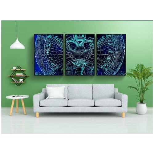 фото Набор модулных постеров для интерьера "знак звезды, астрология, гороскоп" 60x90 см. в тубусе, без рамки lotsprints