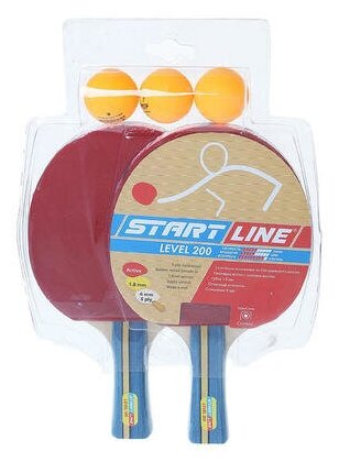 Набор для настольного тенниса, 2 ракетки Level 200, 3 мяча Club Select Start Line 1431647 .