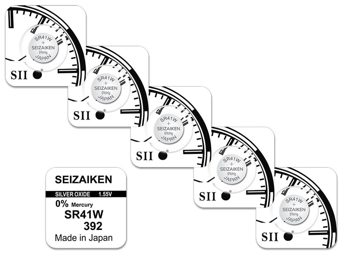 Батарейка Seizaiken 392 LR41 LR736 AG3 SR41W серия "W" (энергоемкая)