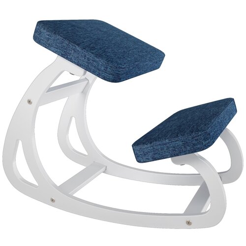 Коленный стул Конёк Горбунёк Балансирующий, массив дерева/текстиль, цвет: белый/синий