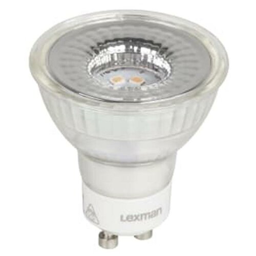 фото Лампа светодиодная lexman gu10 220 в 5.2 вт зеркальная прозрачная 460 лм, белый свет