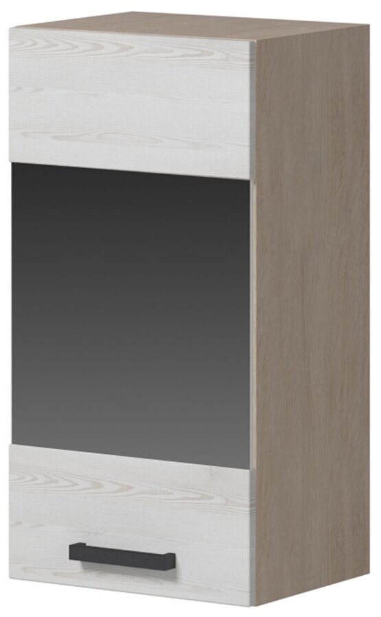 Кухонный шкаф настенный навесной со стеклом с полкой 400х600х320 мм сосна белая кухонный гарнитур модульная кухня