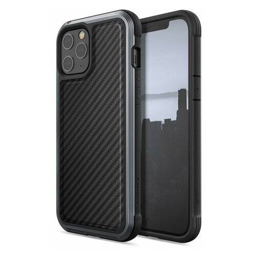 фото Чехол x-doria defense lux для apple iphone 12 pro max (black carbon, металлический)