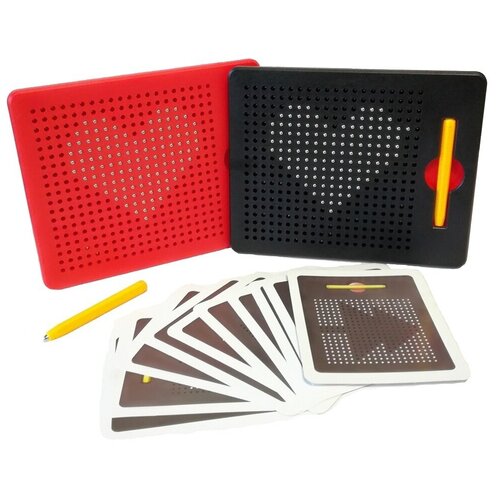 Магнитный планшет Mini Magpad для рисования магнитами (380 шариков) с карточками