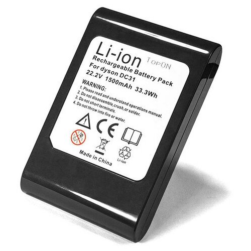 Аккумулятор TopON для Dyson DC31 DC34 Animal DC44 Exclusive DC45 22.2V 1500mAh 917083-09 917083-05 dyson 971218 01 красный фиолетовый 1 шт