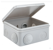Коробка распределительная для наружного монтажа ЭКО размер 80x80x50 мм, гермовводы 7хD 20мм степень защиты IP54 цвет серый