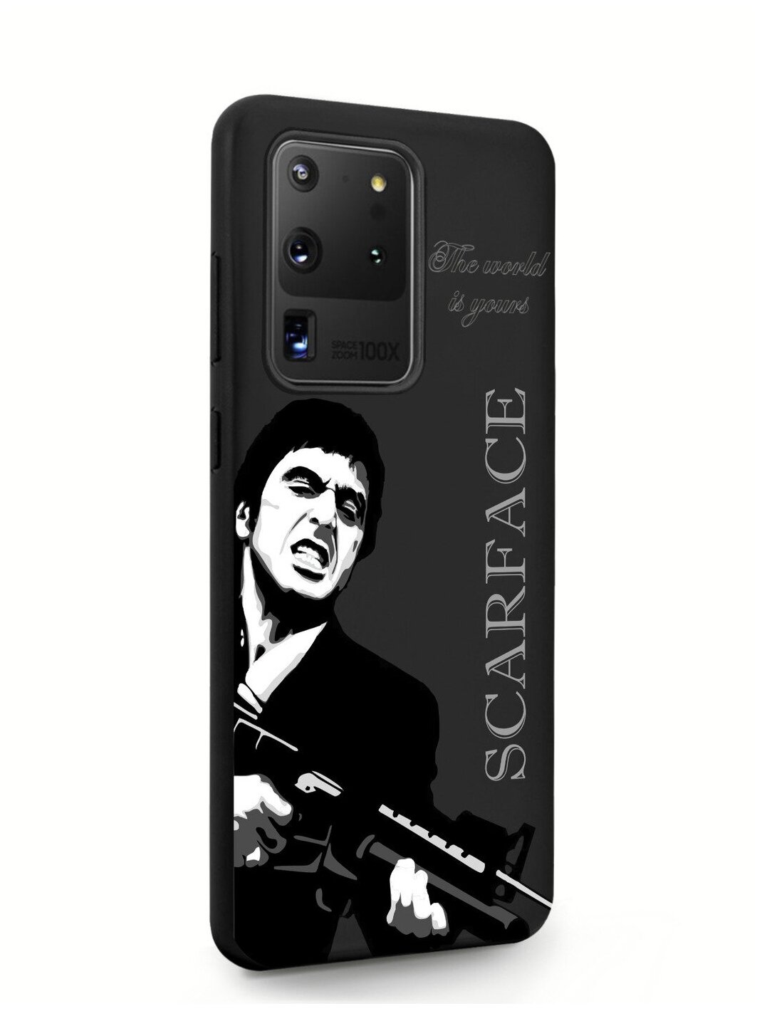 Черный силиконовый чехол MustHaveCase для Samsung Galaxy S20 Ultra Scarface Tony Montana/ Лицо со шрамом для Самсунг Галакси C20 Ультра Противоударный