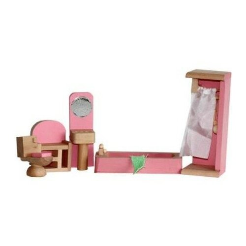 Купить Набор мебели для кукол МДИ Ванная комната, деревянный Д274, Мир деревянных игрушек