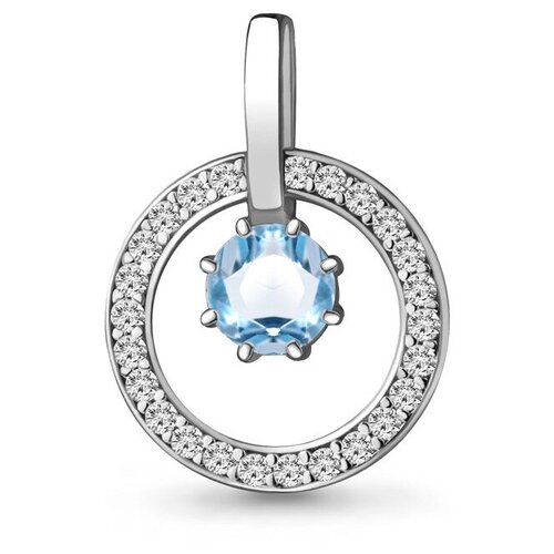 фото Подвеска из серебра с топазом и фианитами яхонт ювелирный арт. 231276