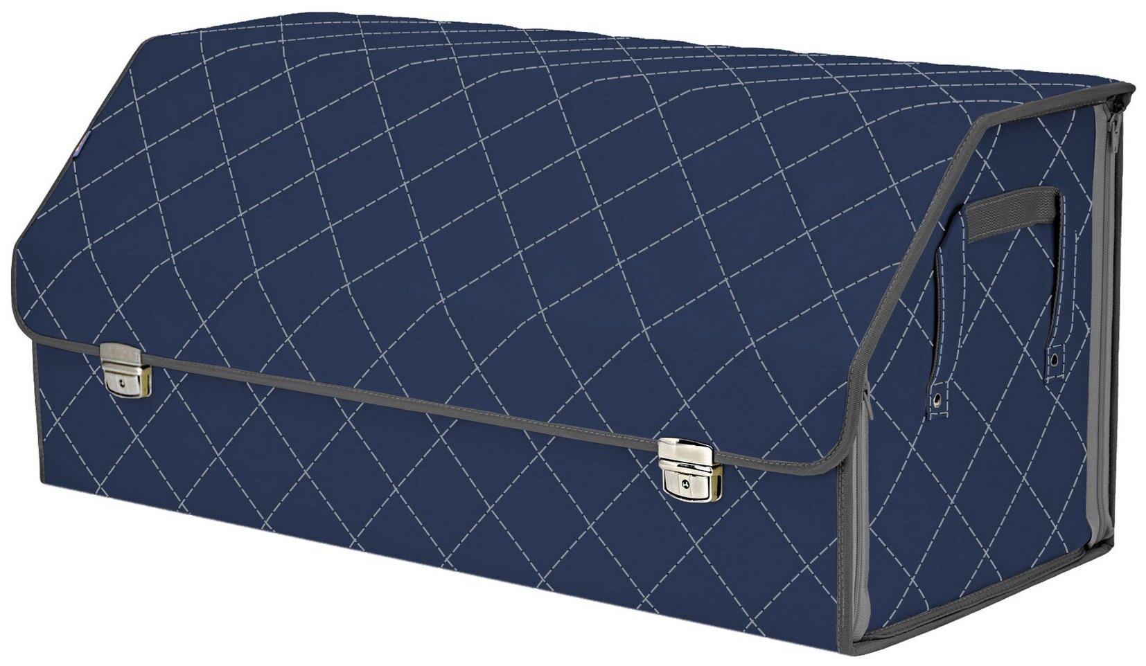 Органайзер-саквояж в багажник "Союз Премиум" (размер XXL). Цвет: синий с серой прострочкой Ромб.